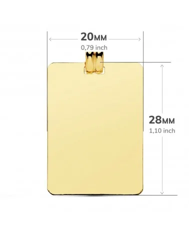 Placa oro 18k grabado personalizado 28x20mm