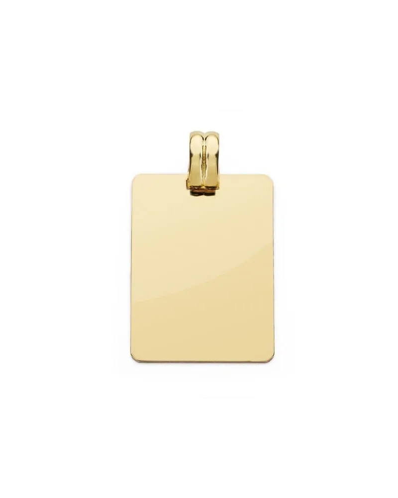 Chapa oro 18k lisa rectangular 28x20mm