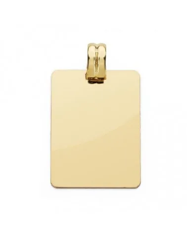 Chapa oro 18k lisa rectangular 28x20mm