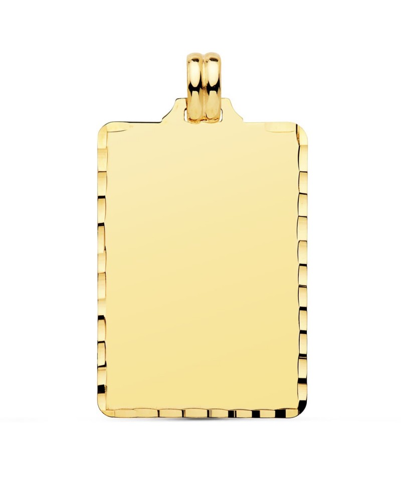 Placa oro 18k rectangular tallada 36x23mm