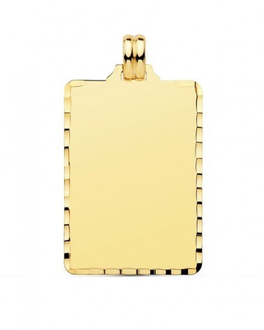 Placa oro 18k rectangular tallada 36x23mm