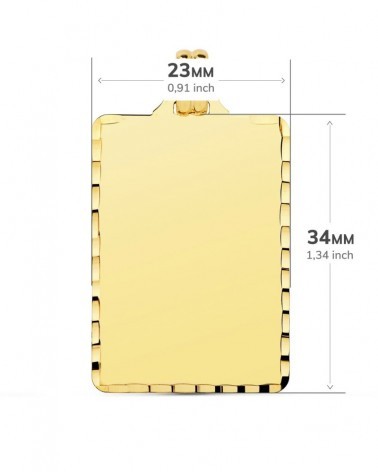 Placa oro 18k rectangular tallada 36x23mm