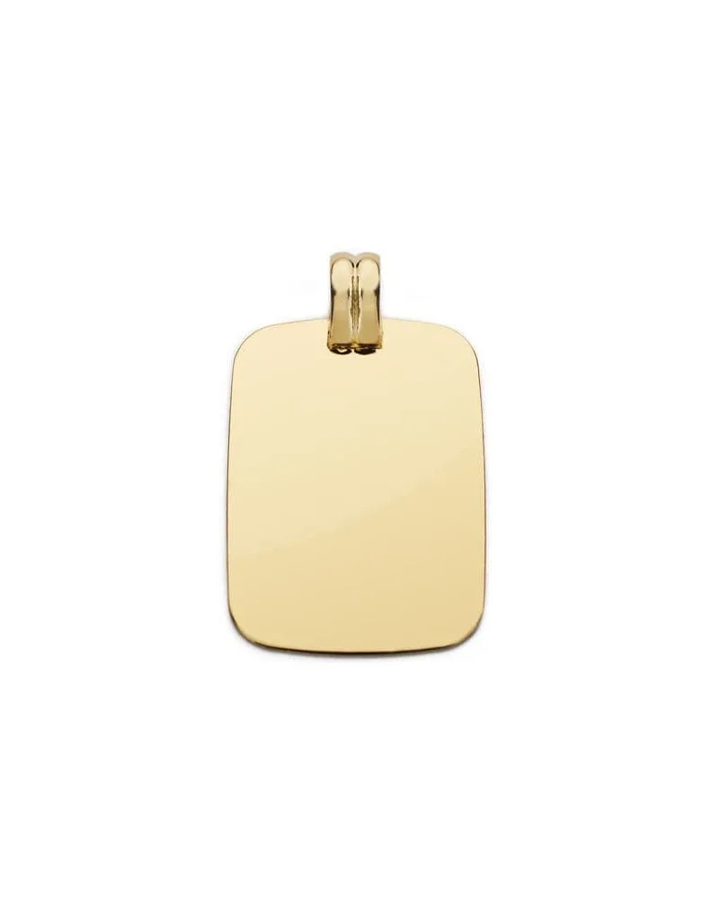 Chapa oro 18k rectangular lisa 28x20mm