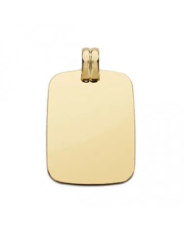 Chapa oro 18k rectangular lisa 28x20mm