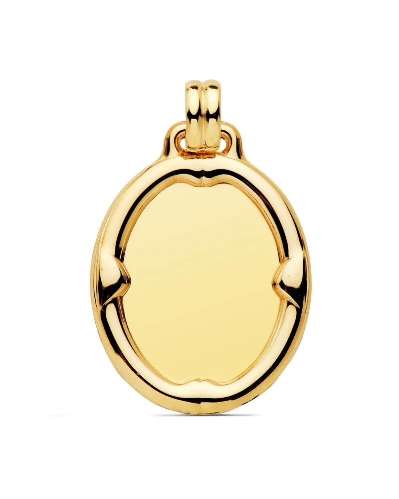 Placa oro 18k oval brillo 29x24 mm