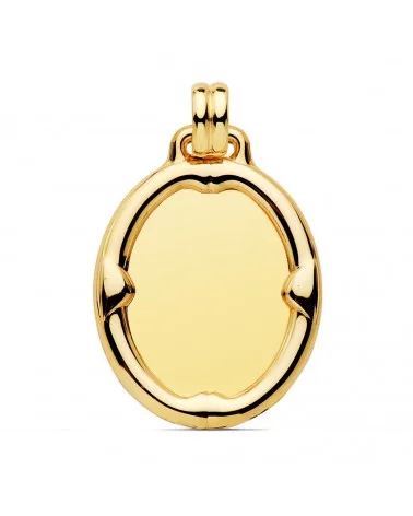 Placa oro 18k oval brillo 29x24 mm