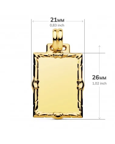 Chapa oro 18k rectangular grabable 26x21mm