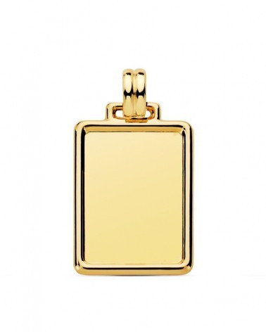 Placa oro 18k amarillo rectangular lisa 29x20mm