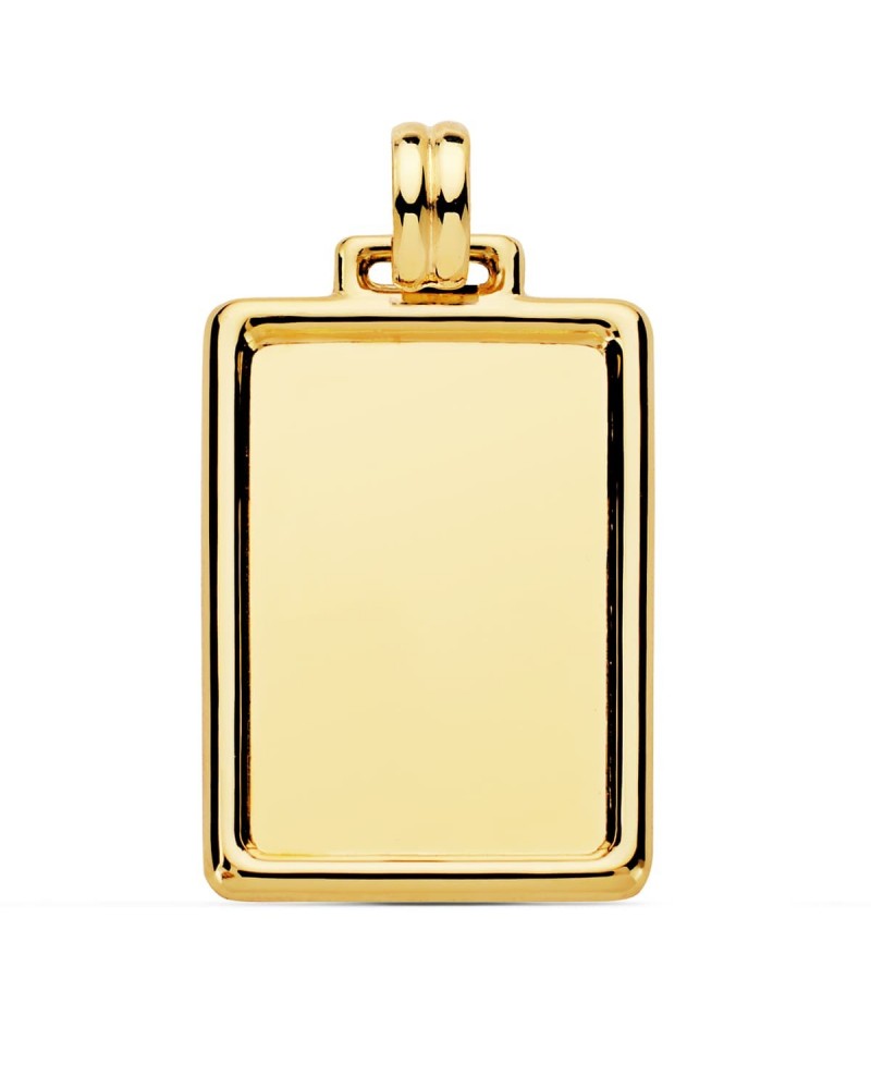 Chapa oro 18k rectangular lisa 31x23mm