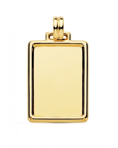 Chapa oro 18k rectangular lisa 31x23mm