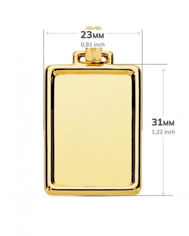 Chapa oro 18k rectangular lisa 31x23mm