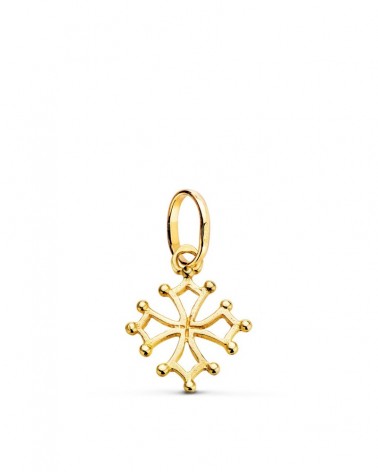 Colgante cruz occitana oro amarillo 18k 16x13mm