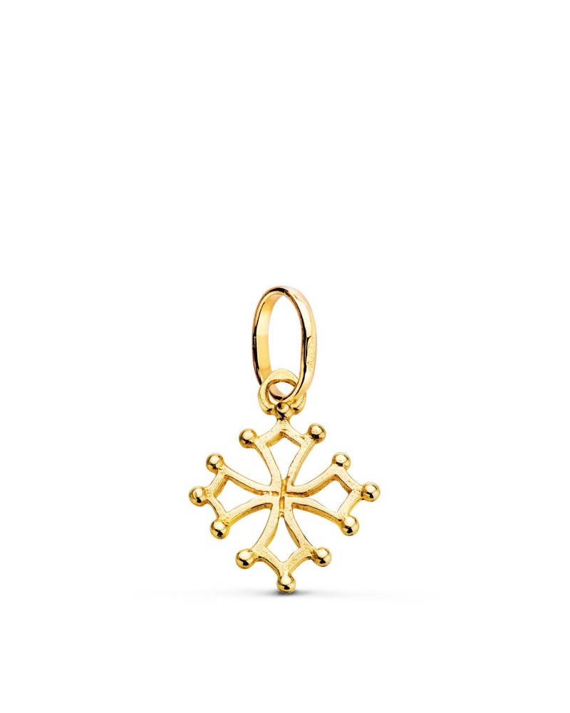 Colgante cruz occitana oro amarillo 18k 16x13mm