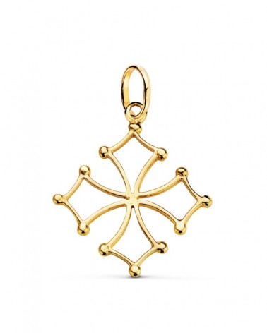 Cruz oro 18k Occitania calada 28x24mm