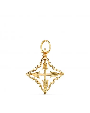 Colgante oro 18k cruz mallorquina 22x18mm