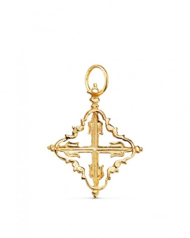 Colgante oro 18k cruz mallorquina 26x22mm