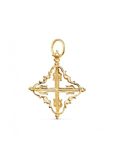 Colgante oro 18k cruz mallorquina 26x22mm