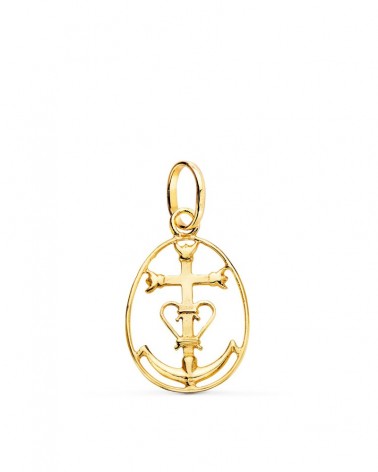 Colgante oro 18k Cruz de Camarga 22x14mm