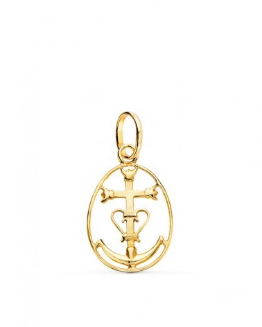 Colgante oro 18k Cruz de Camarga 22x14mm