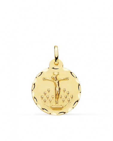Medalla Cristo de la Laguna oro 18k amarillo 20mm