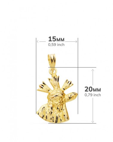 Medalla oro 18k Cristo del Gran Poder 20x15 mm
