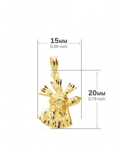 Medalla oro 18k Cristo del Gran Poder 20x15 mm