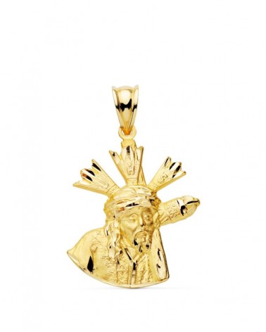 Medalla Cristo Gran Poder oro 18k silueta 24x20 mm