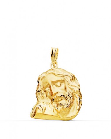 Colgante oro 18k cabeza de Cristo 23x19 mm