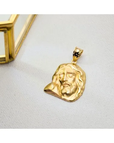Colgante oro 18k cabeza de Cristo 26x21 mm