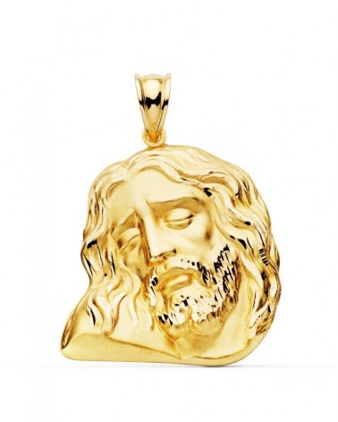 Colgante Cristo oro 18k cabeza tallada 30x25mm