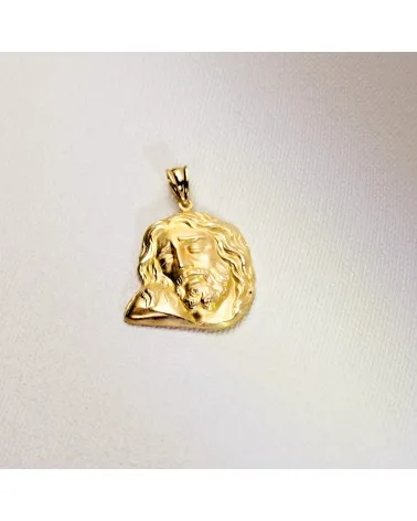 Colgante Cristo oro 18k cabeza tallada 30x25mm