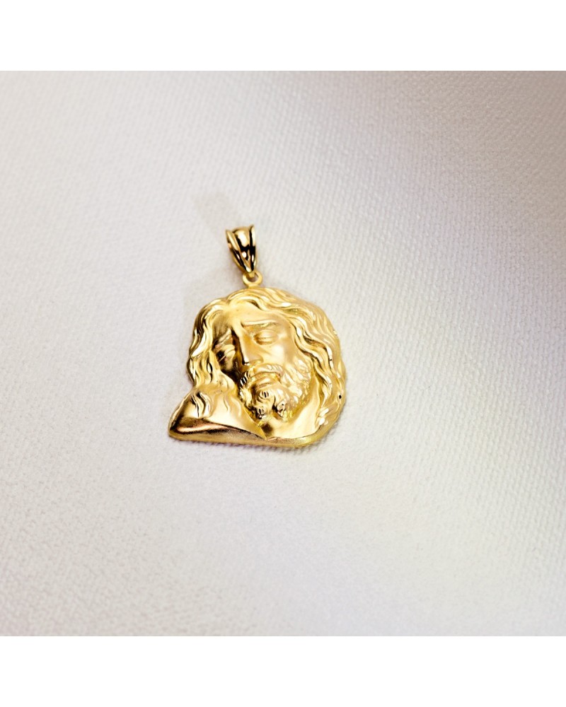 Colgante Cristo oro 18k cabeza tallada 30x25mm