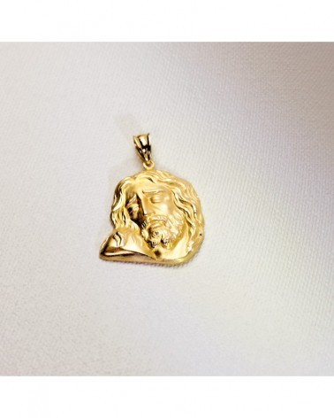 Colgante Cristo oro 18k cabeza tallada 30x25mm