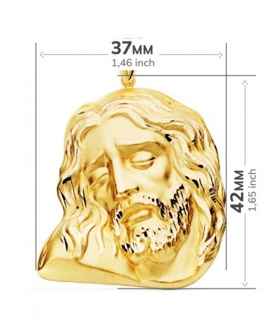 Colgante oro 18k cabeza de Cristo 42x35mm