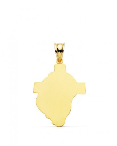 Colgante oro 18k cabeza de Cristo con cruz 31x21mm