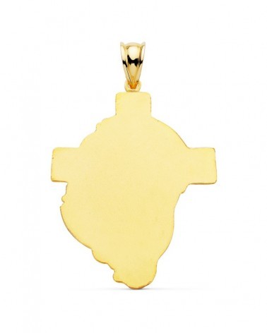 Cruz cabeza de Cristo oro 18k tallada 40x30 mm