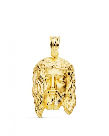 Colgante Cristo oro 18k rostro tallado 26x16mm