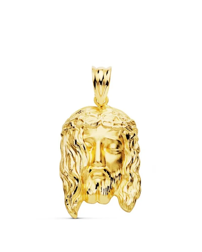 Colgante Cristo oro 18k rostro tallado 26x16mm