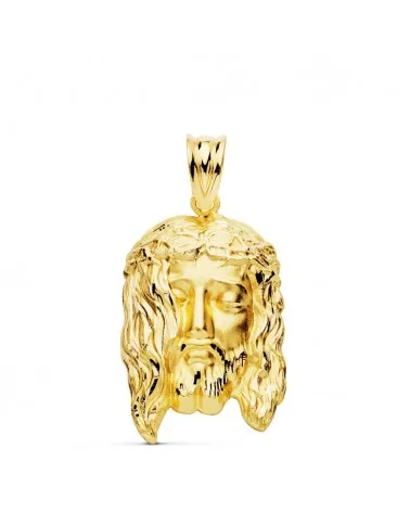 Colgante Cristo oro 18k rostro tallado 26x16mm