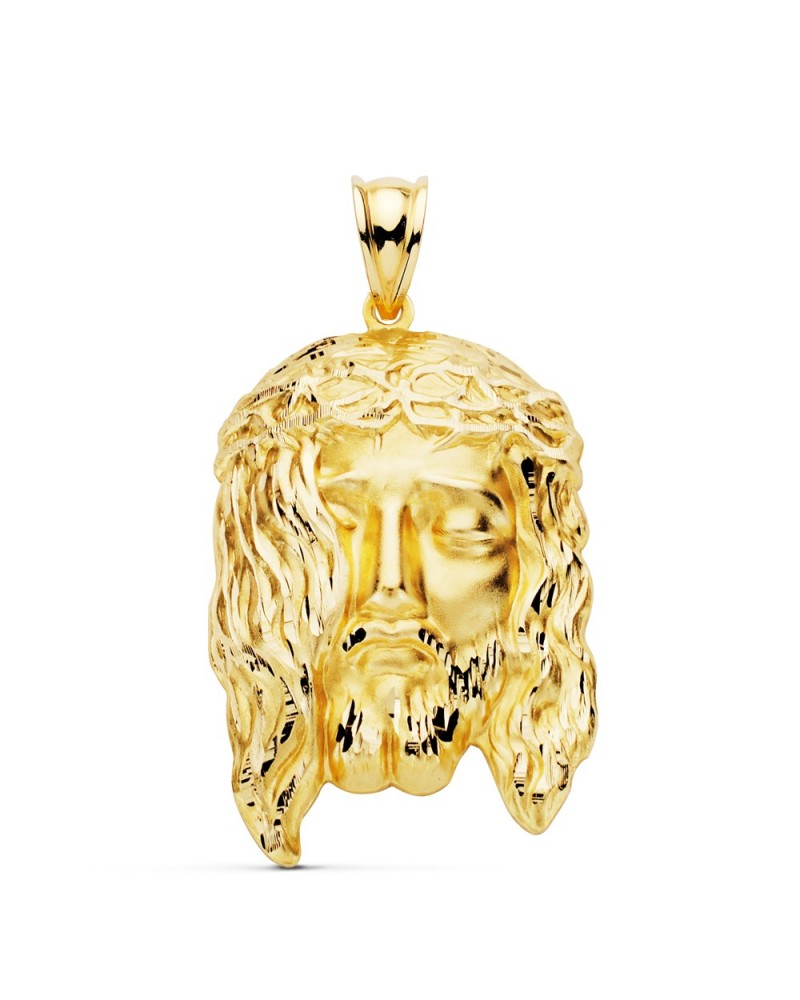 Colgante oro 18k Cristo Santo Rostro 35x20 mm