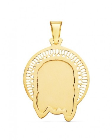 Colgante Cristo oro 18k cabeza con orla 29x25 mm