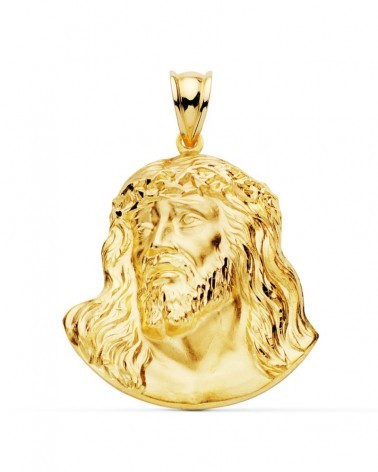 Colgante oro 18k Cristo Santo Rostro 42x35 mm