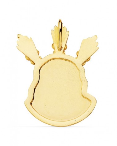 Colgante oro 18k Cabeza de Cristo con potencias 38x29mm