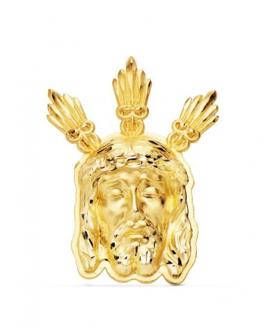 Colgante Cristo oro 18k cabeza con potencias 39x28mm
