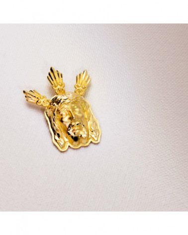 Colgante Cristo oro 18k cabeza con potencias 39x28mm