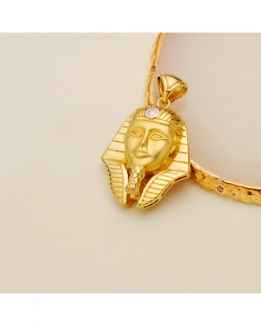 Colgante oro 18k bicolor Tutankamón 32x28mm
