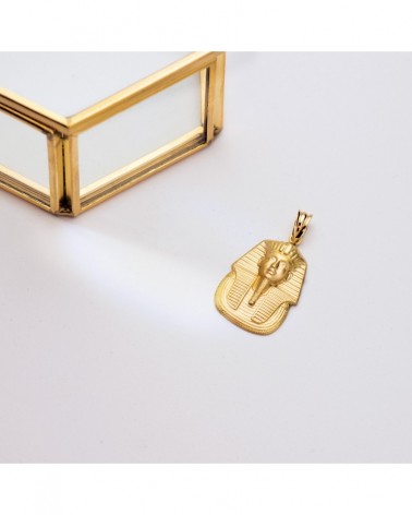 Colgante oro 18k Tutankamón matizado 24x18mm
