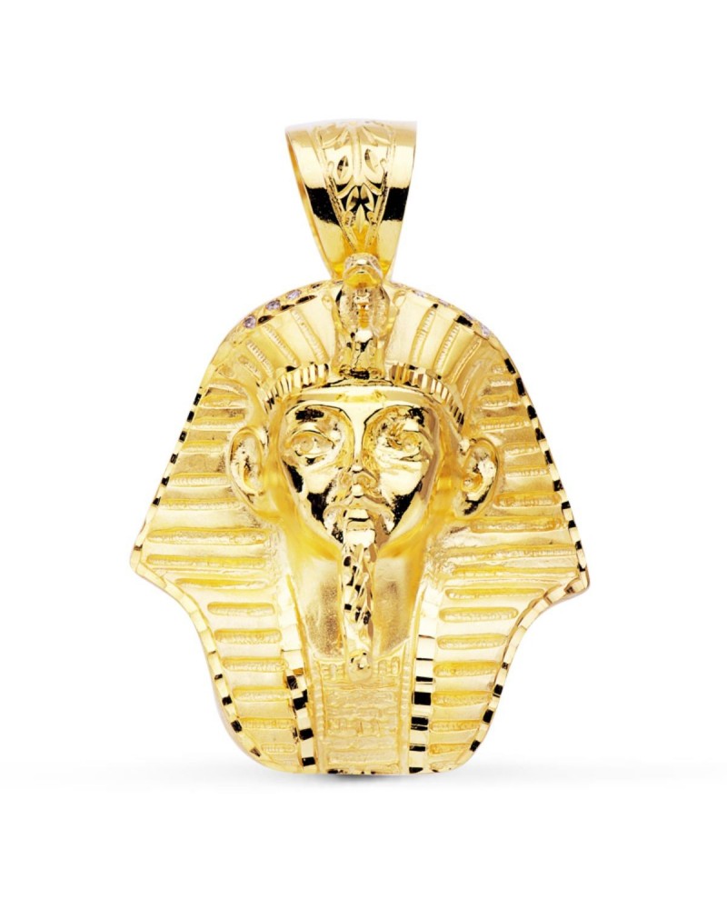 Colgante oro 18k faraón egipcio escultura 46x44mm