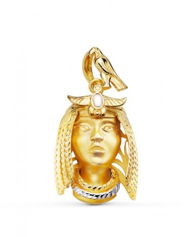 Colgante oro 18k bicolor egipcio Nefertari 30x23mm