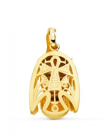Colgante oro 18k bicolor egipcio Nefertari 30x23mm